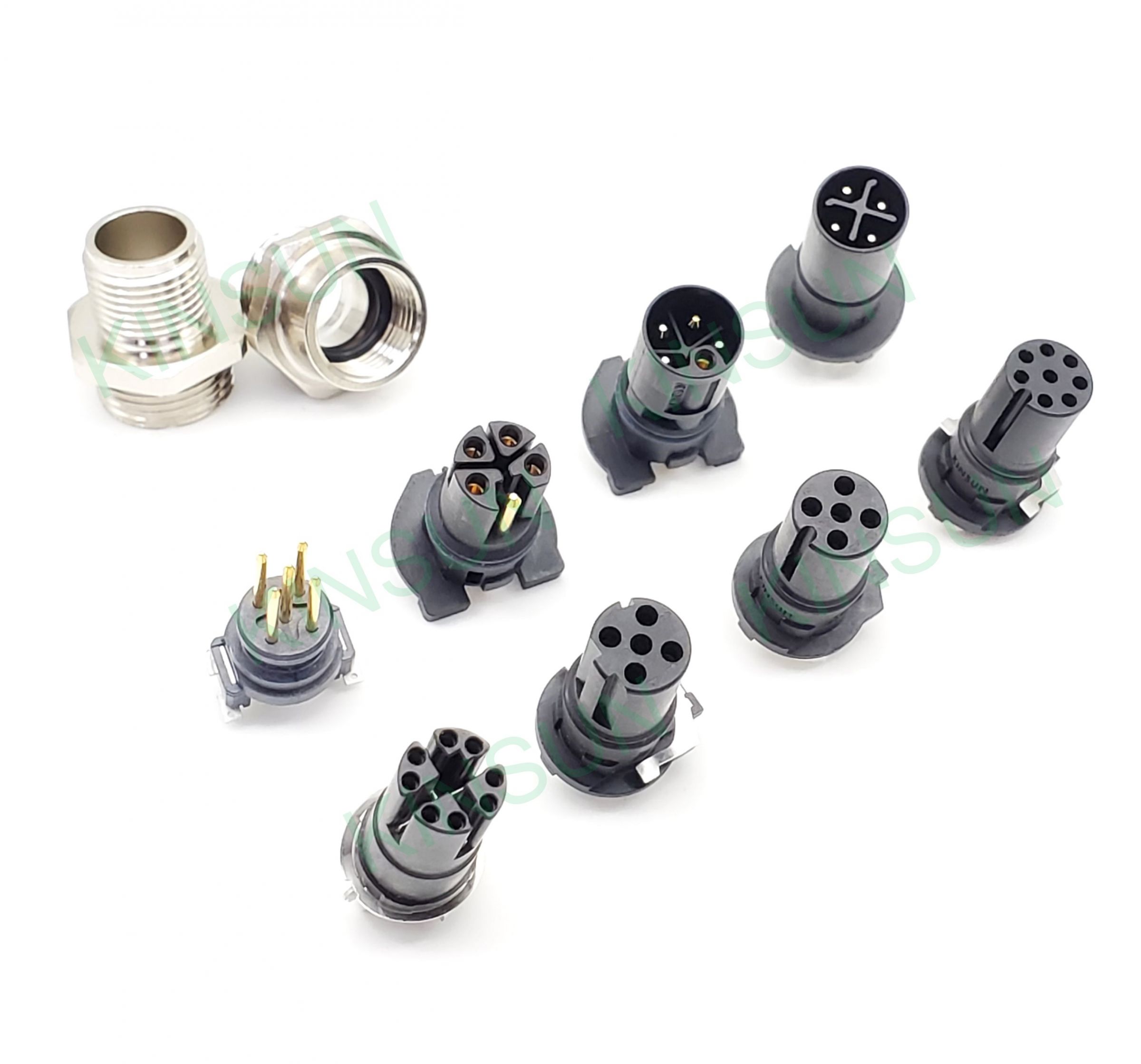 The two-piece M12 THR/SMD version connectors feature the advantages of space-saving, automatic pick-and-place assembly, and tolerance compensation. There are multiple codings such as M12 A-, B-, D-, X-, L-, and X-coding. The need for the screw connection for M12 plastic contact carriers can be a threaded fastening contour or directly integrating the thread into the front plate of modules.